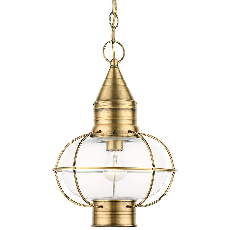 Image 2 Newburyport 16 3/4" High Antique Brass Outdoor Hanging Light
