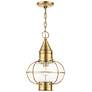 2_Newburyport 16 3/4" High Antique Brass Outdoor Hanging Light