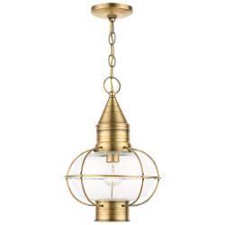 Newburyport 16 3/4" High Antique Brass Outdoor Hanging Light