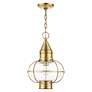 4_Newburyport 16 3/4" High Antique Brass Outdoor Hanging Light more views
