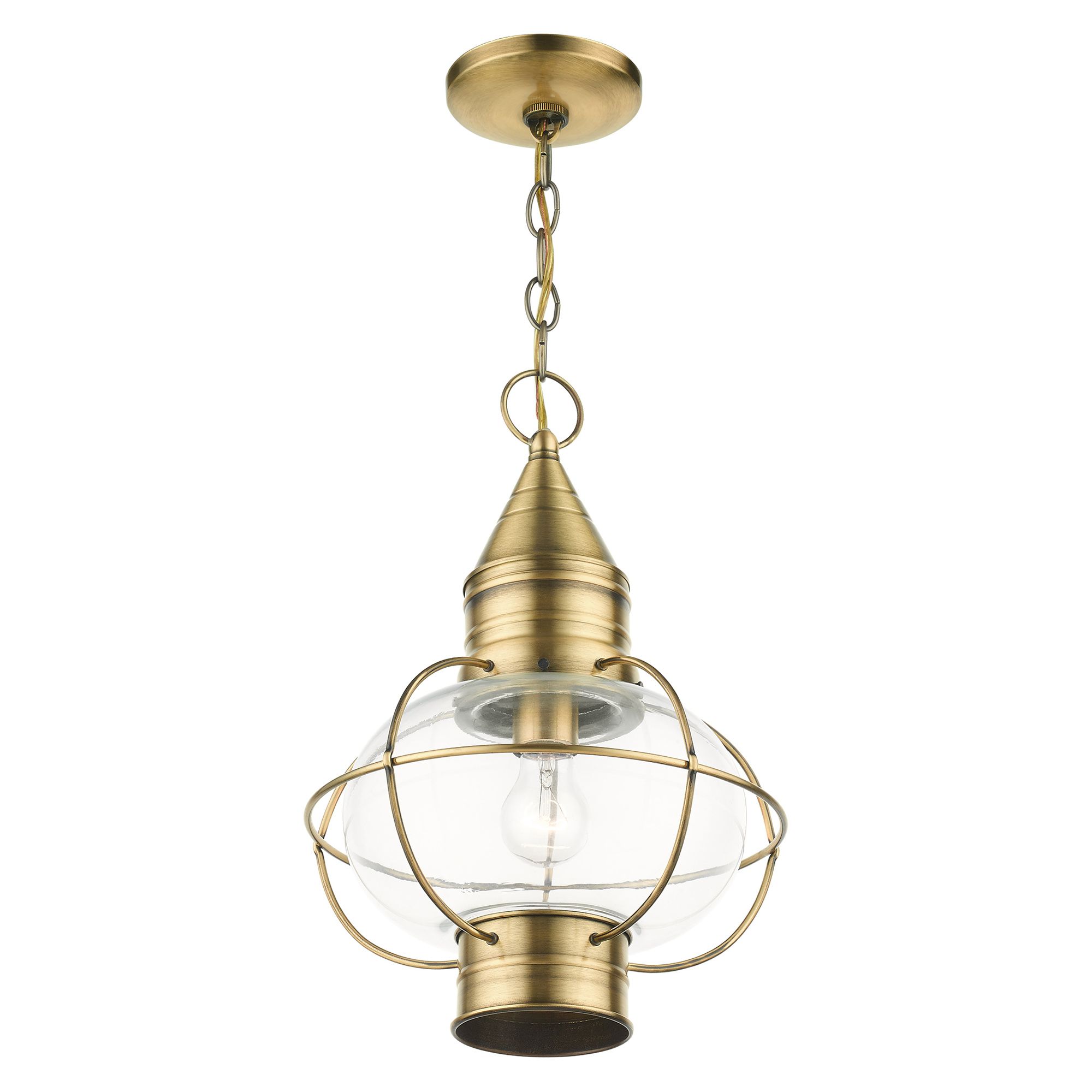 Newburyport 16 3/4" High Antique Brass Outdoor Hanging Light