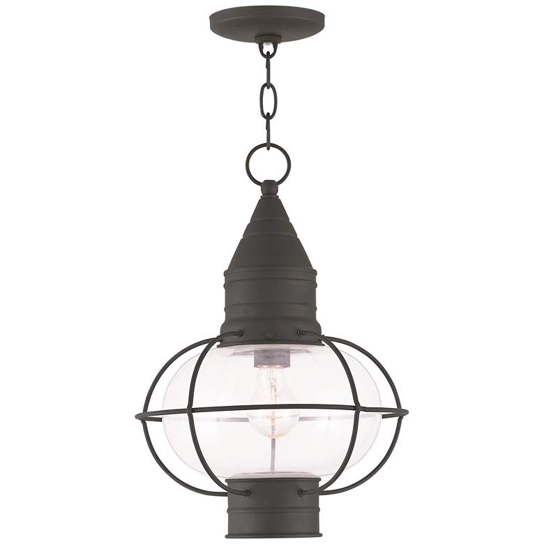 Image 1 Newburyport 16 3/4 inch High Black Outdoor Hanging Light