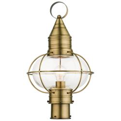 Newburyport 19 3/4" High Antique Brass Outdoor Post Lantern