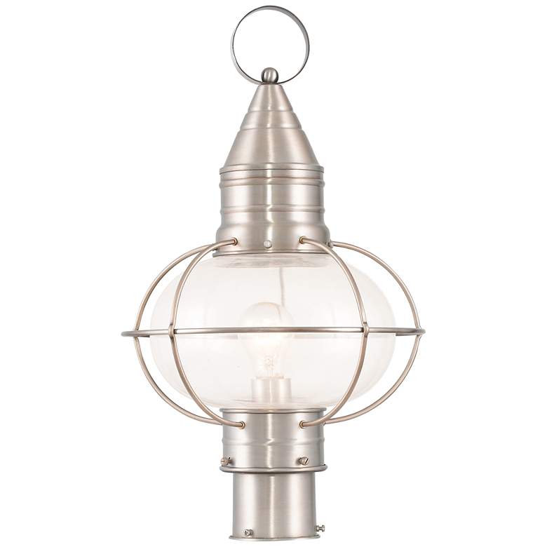 Image 1 Newburyport 19 3/4 inchH Brushed Nickel Outdoor Post Light