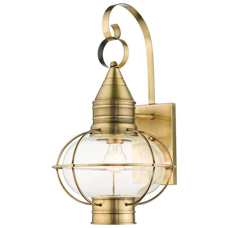 Image 2 Newburyport 20 1/2" High Antique Brass Outdoor Wall Lantern