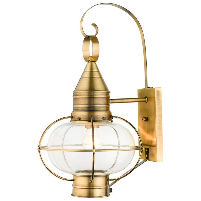 Image 6 Newburyport 20 1/2" High Antique Brass Outdoor Wall Lantern more views