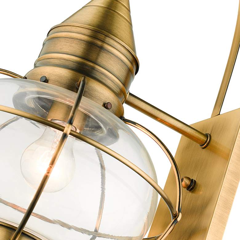 Image 7 Newburyport 20 1/2" High Antique Brass Outdoor Wall Lantern more views