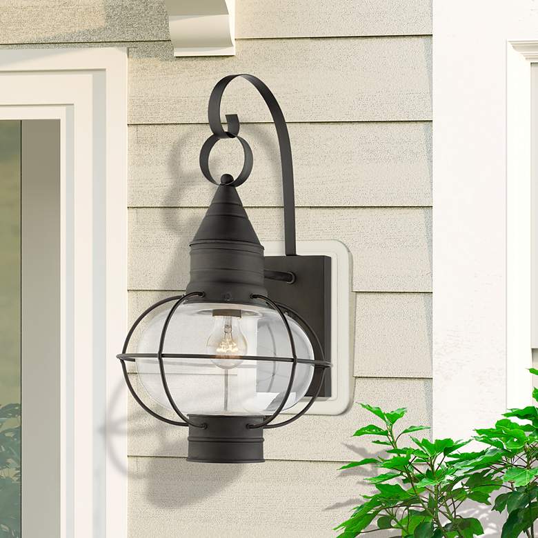 Image 1 Newburyport 20 1/2" High Charcoal Outdoor Lantern Wall Light