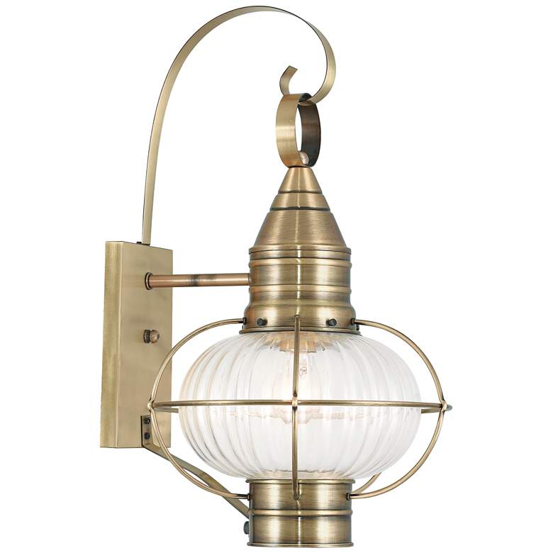 Image 1 Newburyport 20 3/4"H Antique Brass Outdoor Wall Light