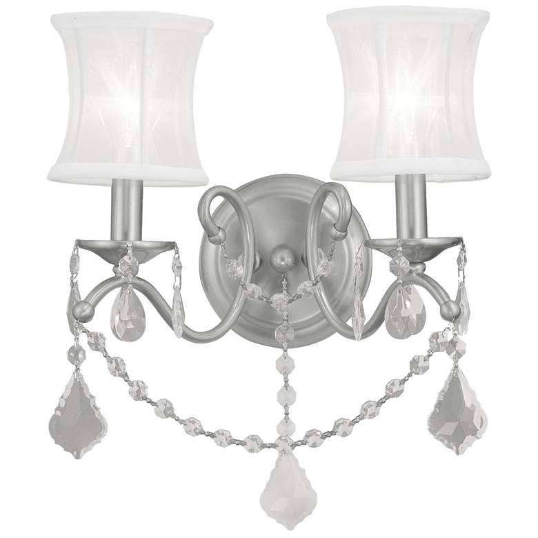 Image 1 Newcastle 12-in W 2-Light Brushed Nickel Arm Wall Sconce