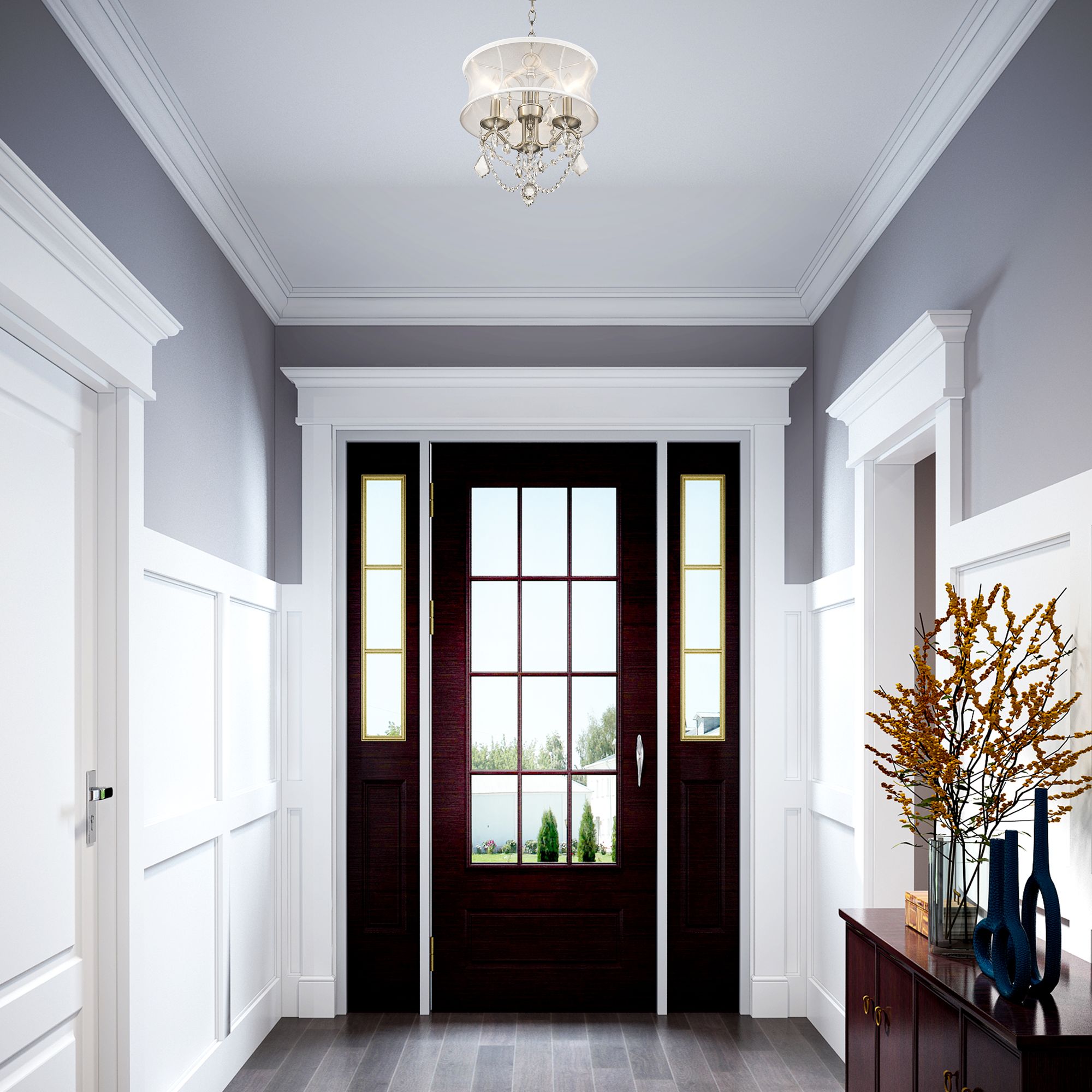 Newcastle 13-in Brushed Nickel Vintage Single Drum Pendant