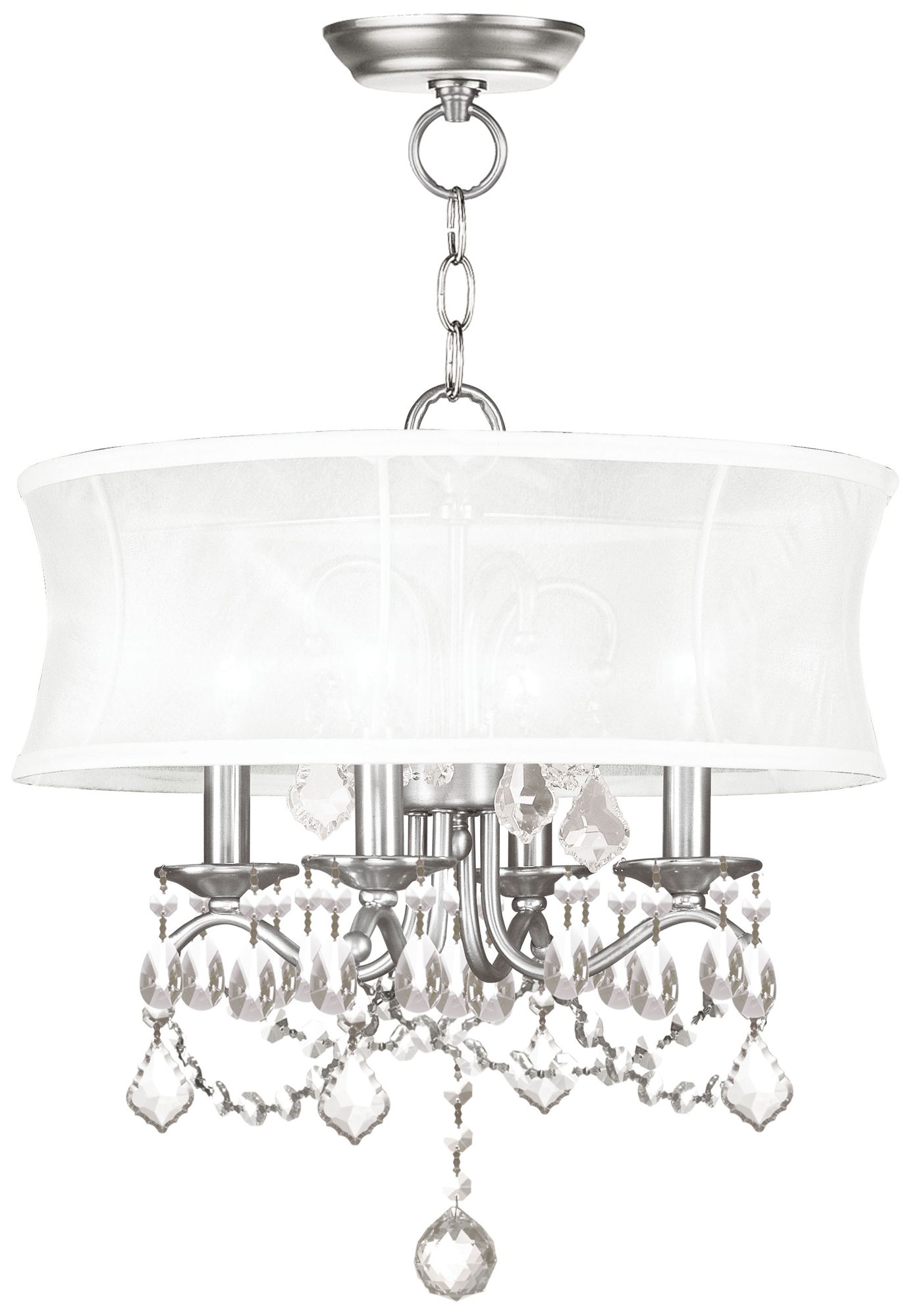 Image 2 Newcastle 16-in Brushed Nickel Vintage Single Drum Pendant