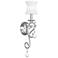 Newcastle 4.5-in W 1-Light Brushed Nickel Crystal Accent Arm Wall Sconce