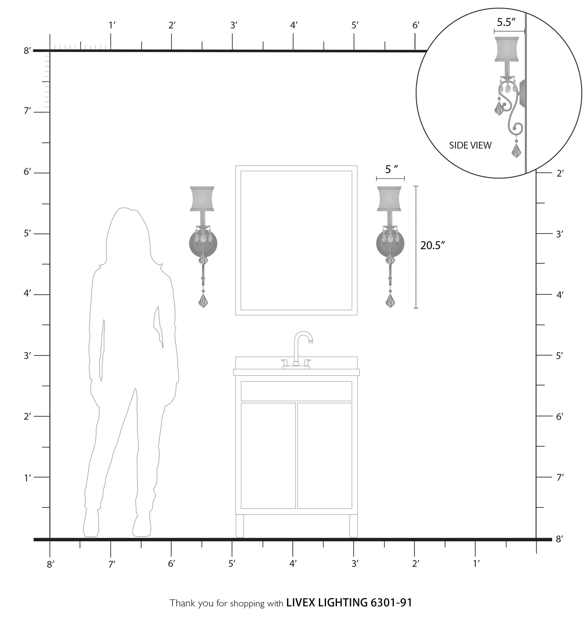 Newcastle 4.5-in W 1-Light Brushed Nickel Crystal Accent Arm Wall Sconce