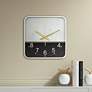 Newcastle Black and White 14 1/4" Square Battery Powered Wall Clock