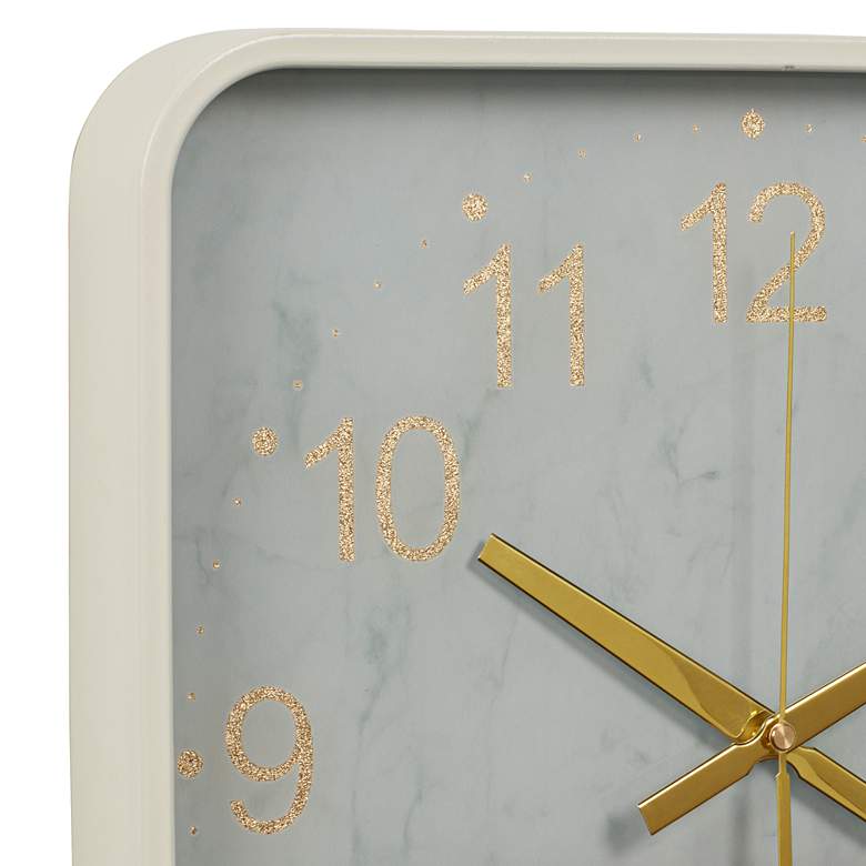 Image 3 Newcastle Black and White 14 1/4" Square Battery Powered Wall Clock more views