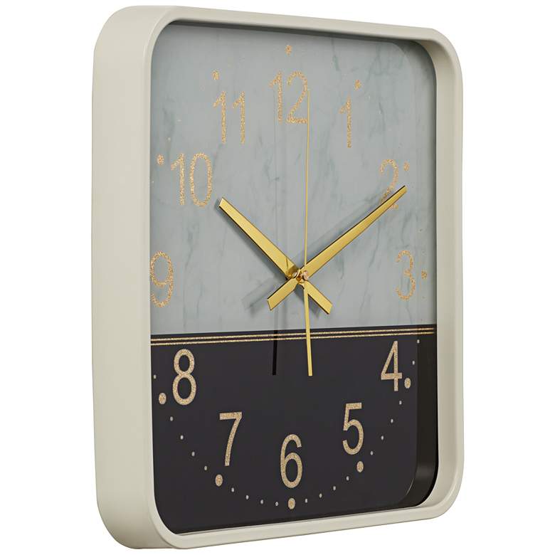 Image 4 Newcastle Black and White 14 1/4" Square Battery Powered Wall Clock more views