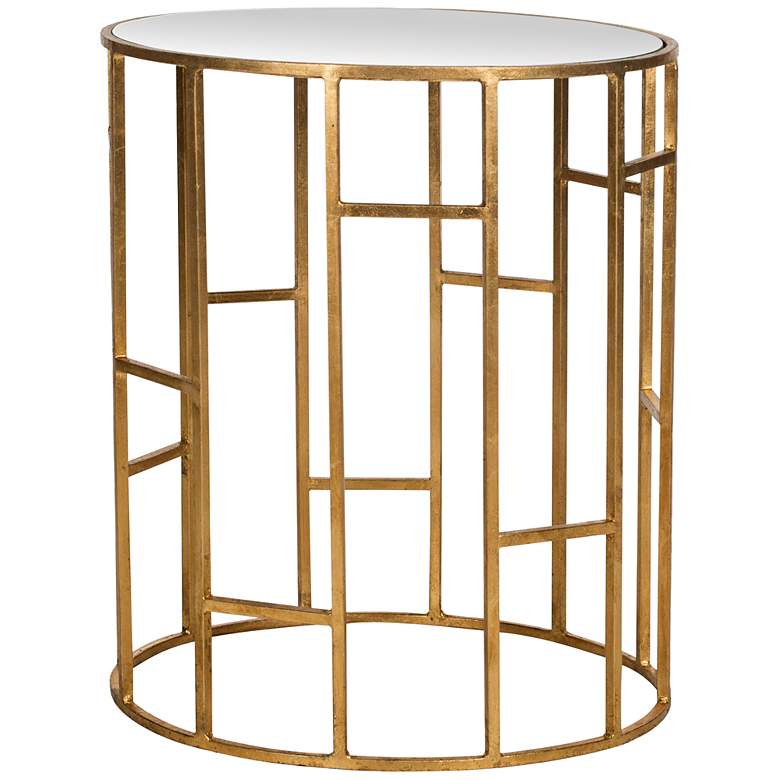 Image 1 Newco Mirrored Gold Accent Table