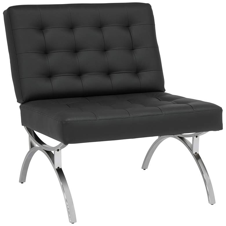 Image 2 Newel Black Leather Accent Chair