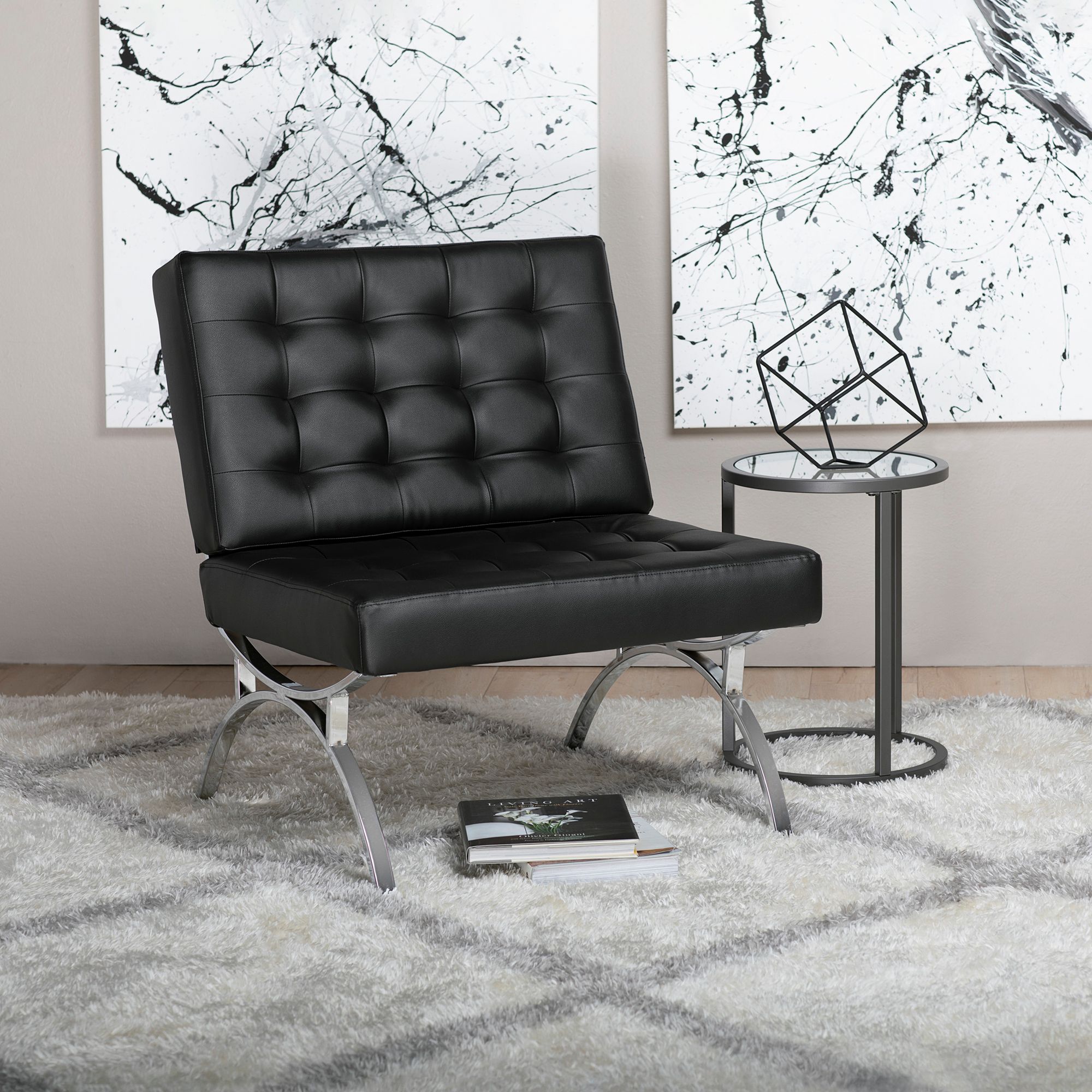 Black leather chairs for living room new arrivals