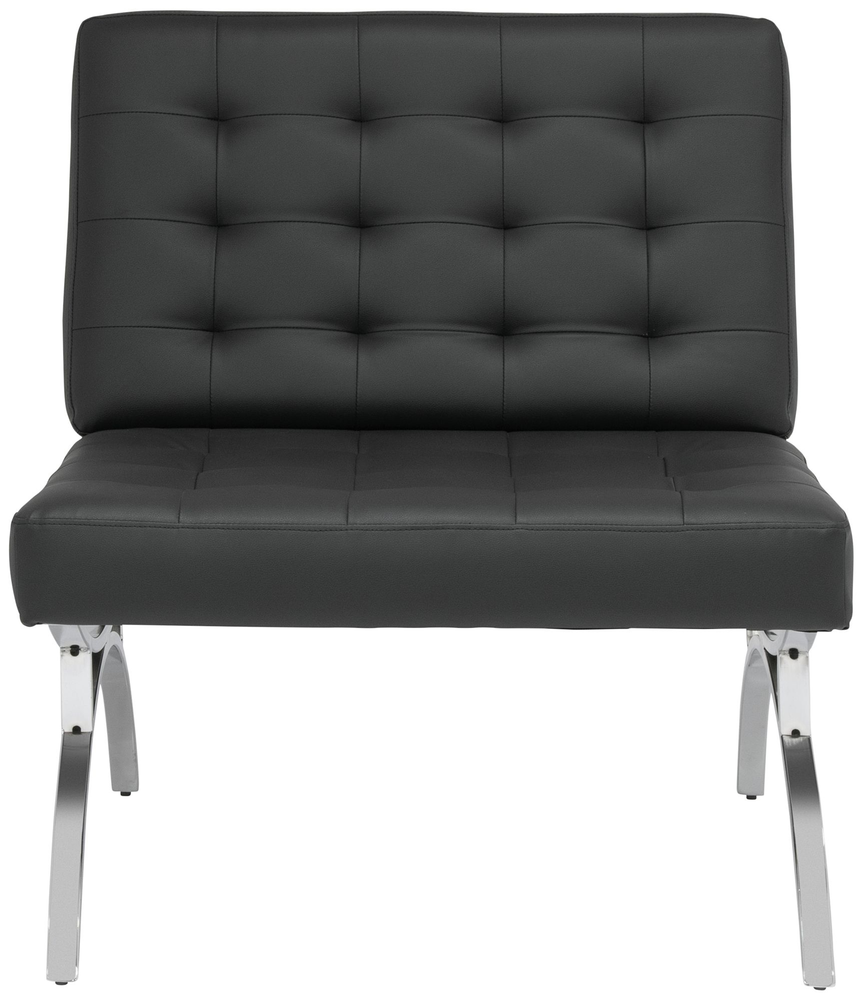 Newel Black Leather Accent Chair