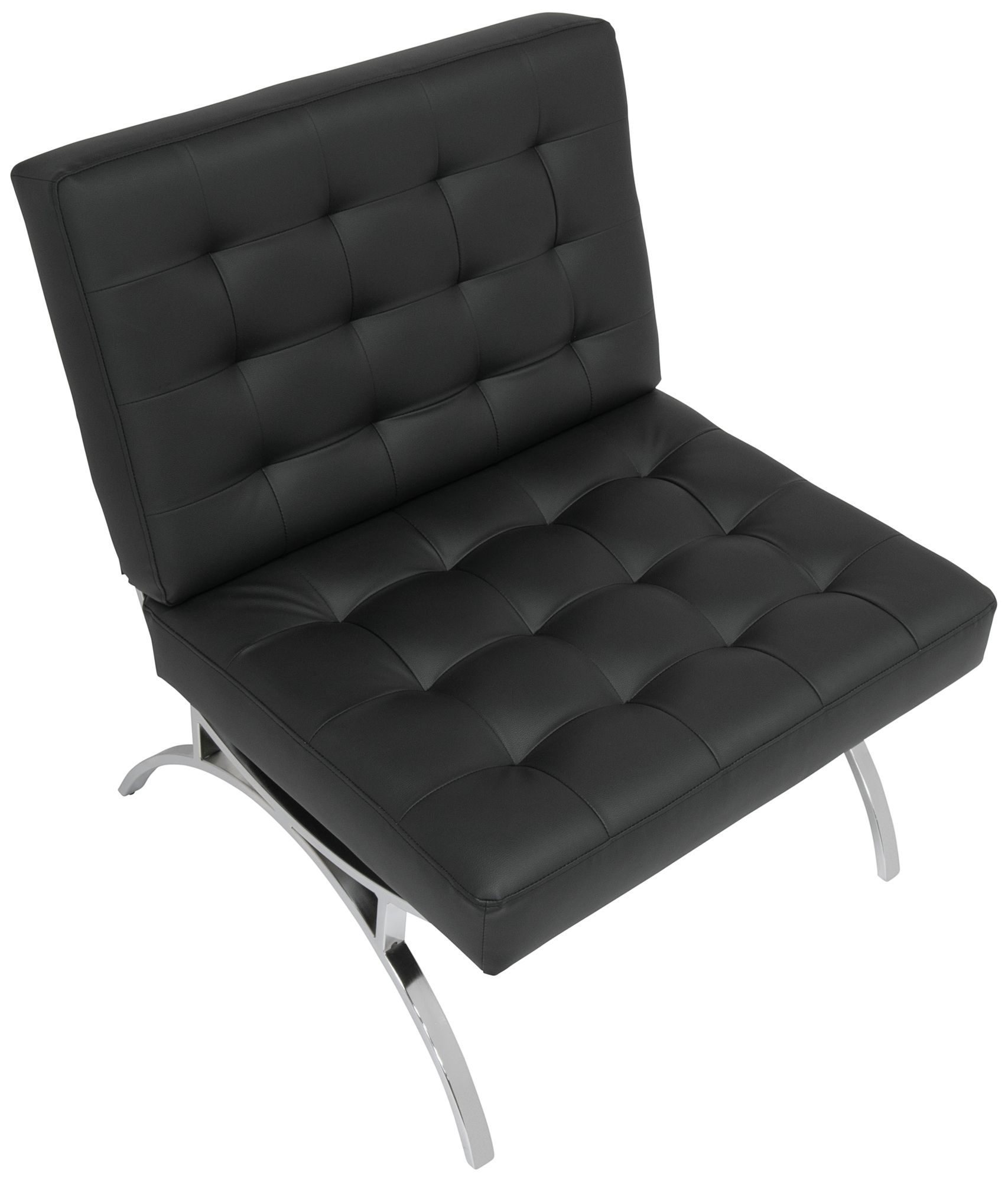 Newel Black Leather Accent Chair