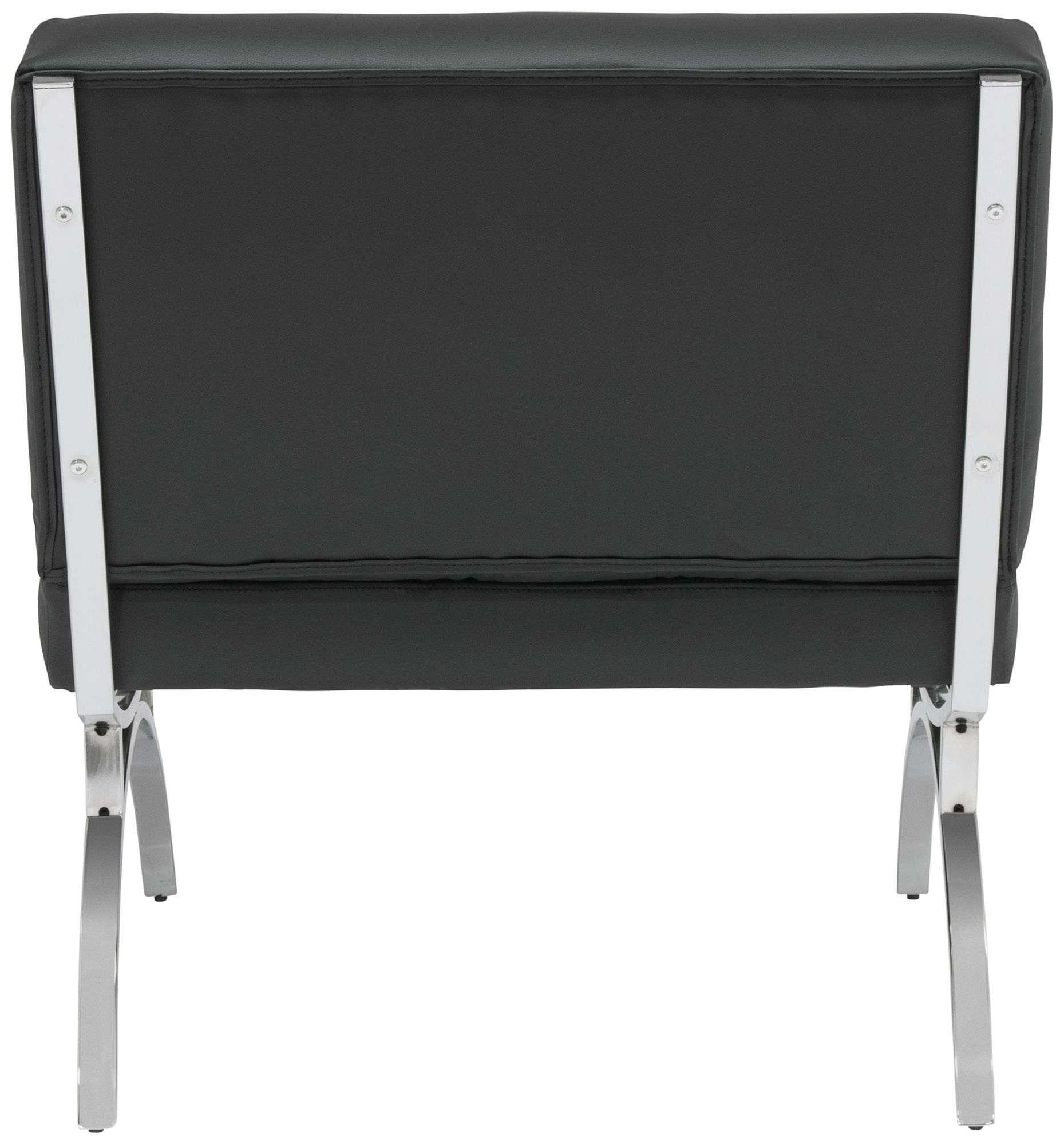 Newel Black Leather Accent Chair