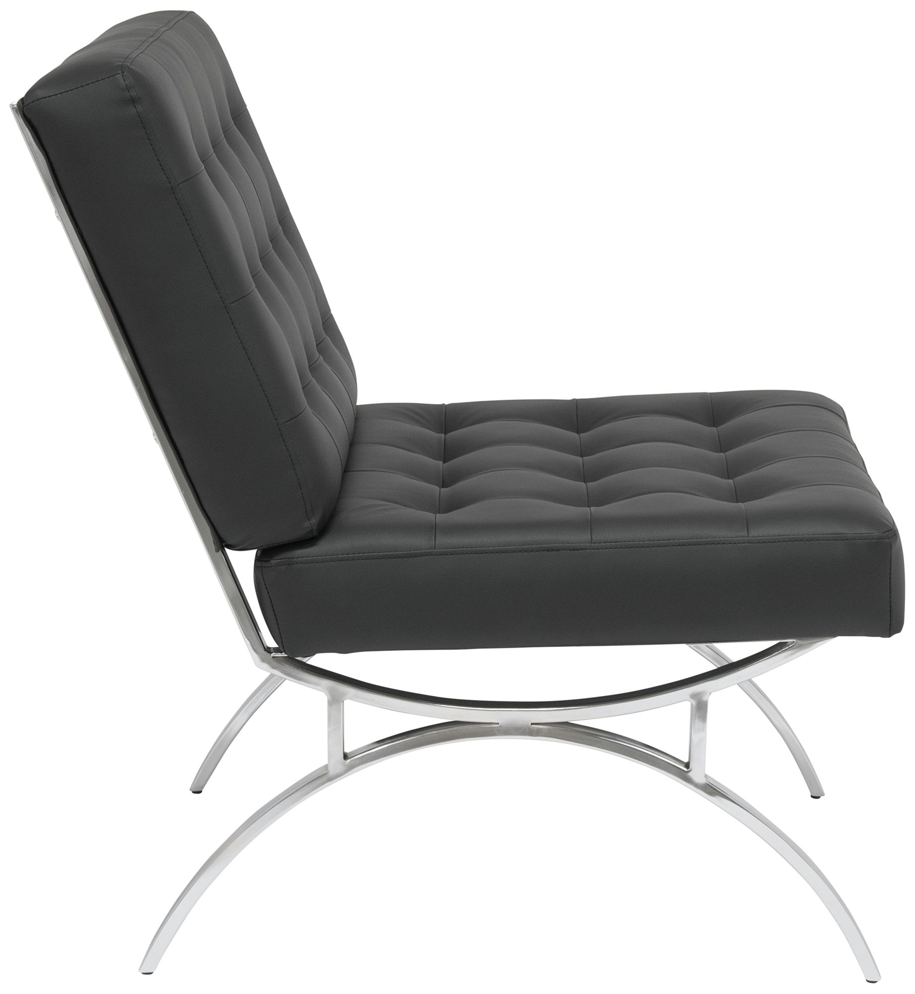 Newel Black Leather Accent Chair