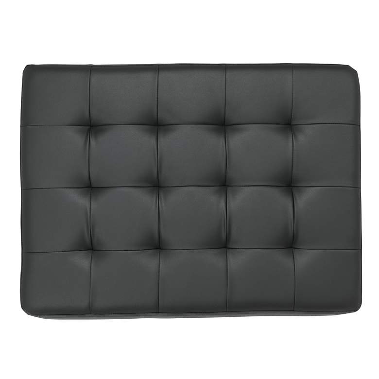 Image 4 Newel Black Leather Ottoman more views