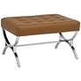 Thumbnail2 of Newel Caramel Brown Leather Ottoman