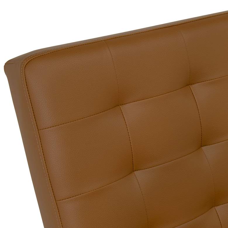 Image 3 Newel Chrome and Caramel Brown Leather Modern Accent Chair more views