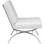 Newel Chrome and White Leather Modern Accent Chair