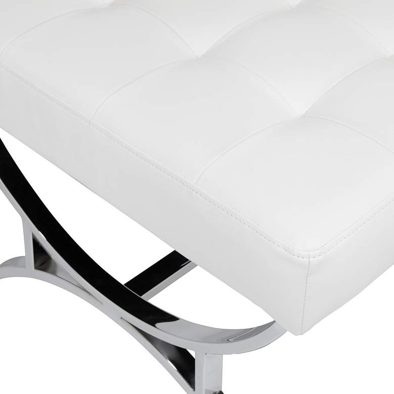 Image 3 Newel White Leather Ottoman more views