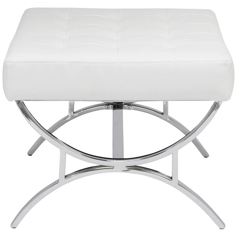 Image 7 Newel White Leather Ottoman more views