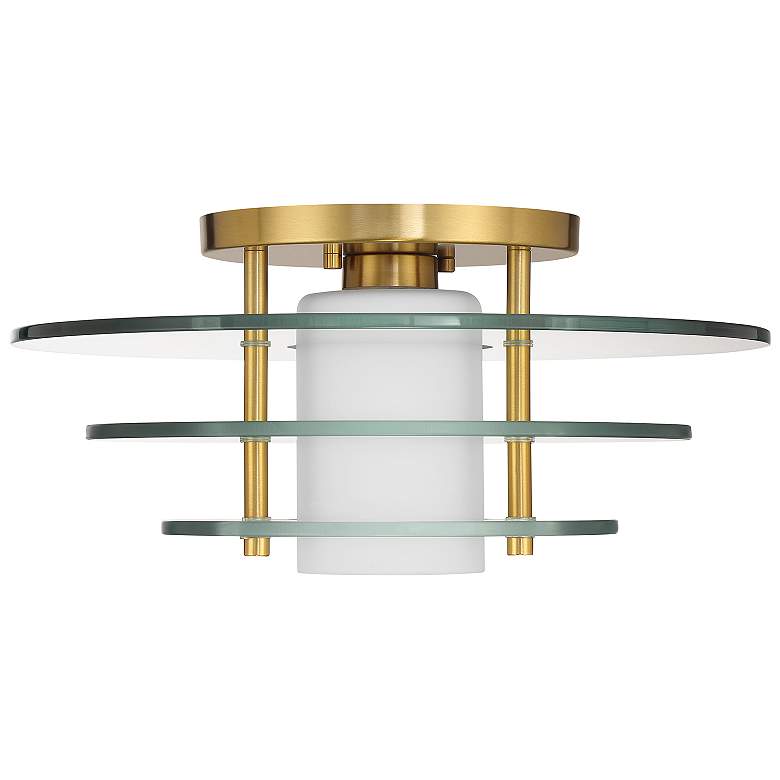Image 2 Newell 1-Light Ceiling Light in Warm Brass more views