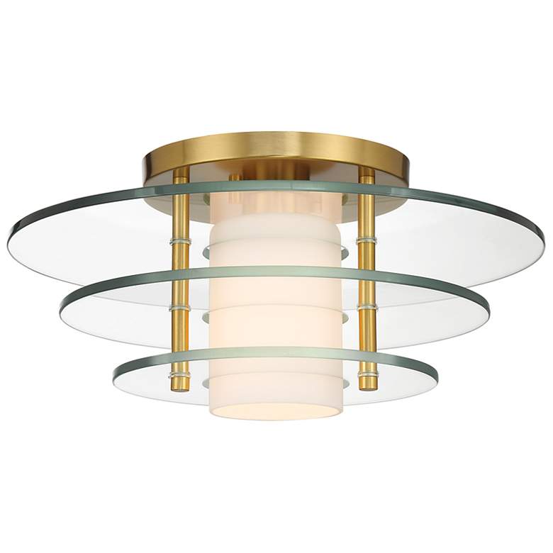 Image 3 Newell 1-Light Ceiling Light in Warm Brass more views