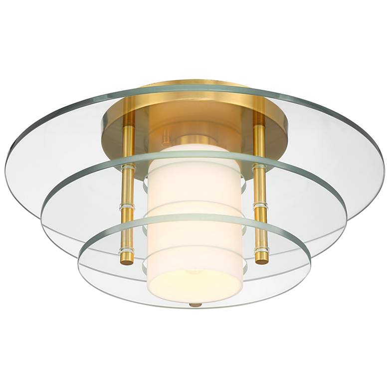 Image 4 Newell 1-Light Ceiling Light in Warm Brass more views