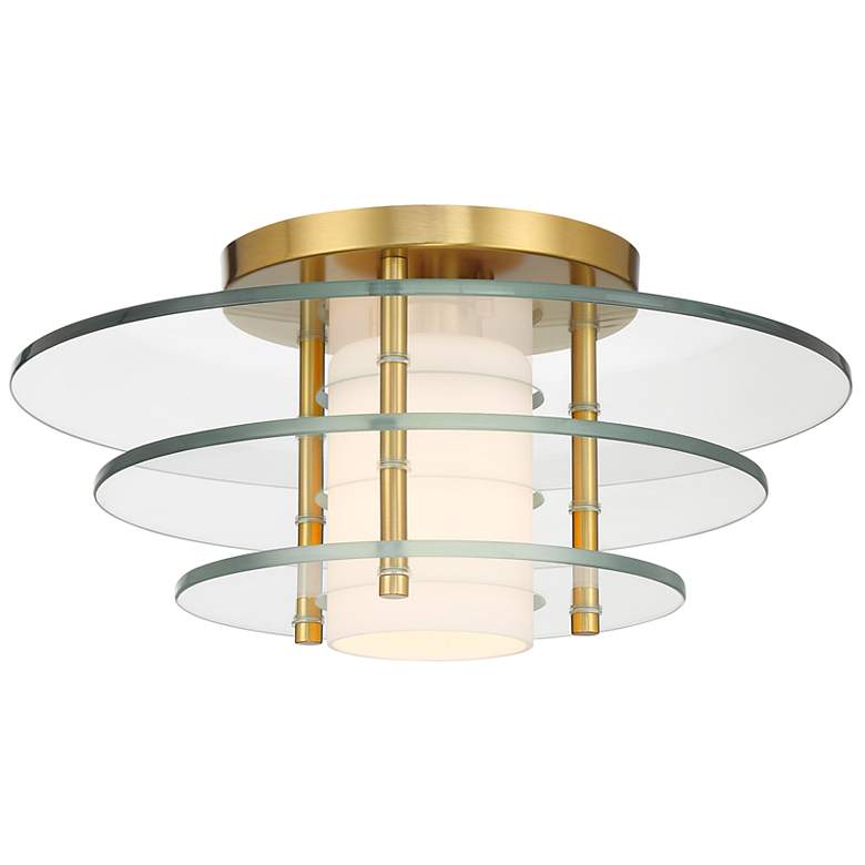 Image 5 Newell 1-Light Ceiling Light in Warm Brass more views