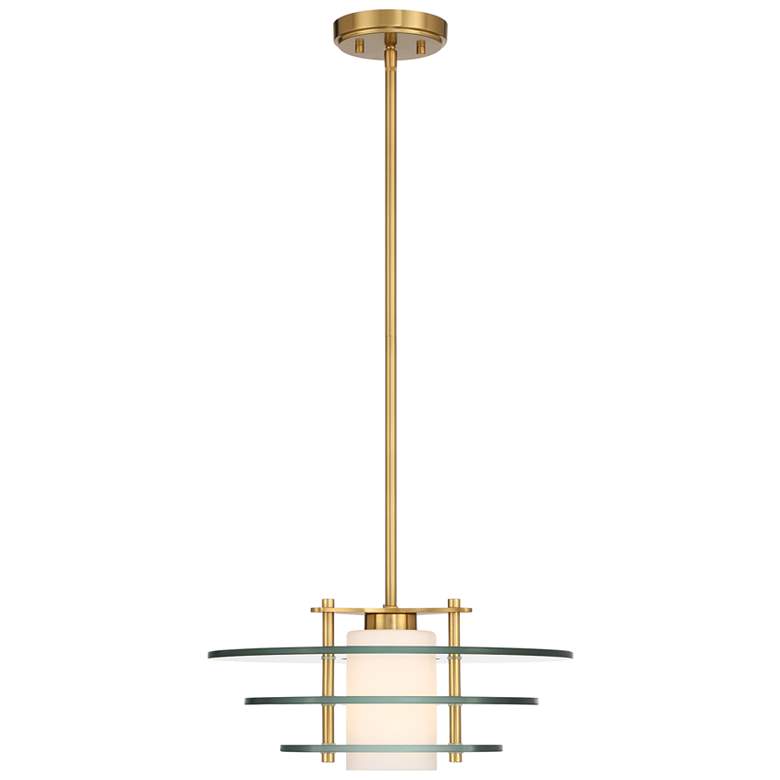 Image 1 Newell 1-Light Pendant in Warm Brass