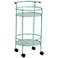 Newell 17 1/2" Wide Metal 2-Tier Mint Green Kitchen Bar Cart