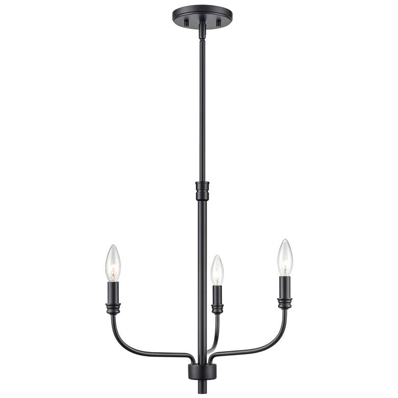 Image 1 Newland 17 inch Wide 3-Light Chandelier - Matte Black