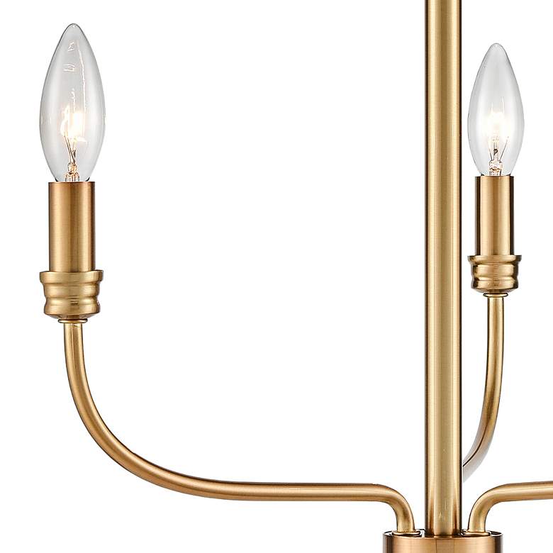 Image 3 Newland 17" Wide Satin Brass 3-Light Chandelier more views