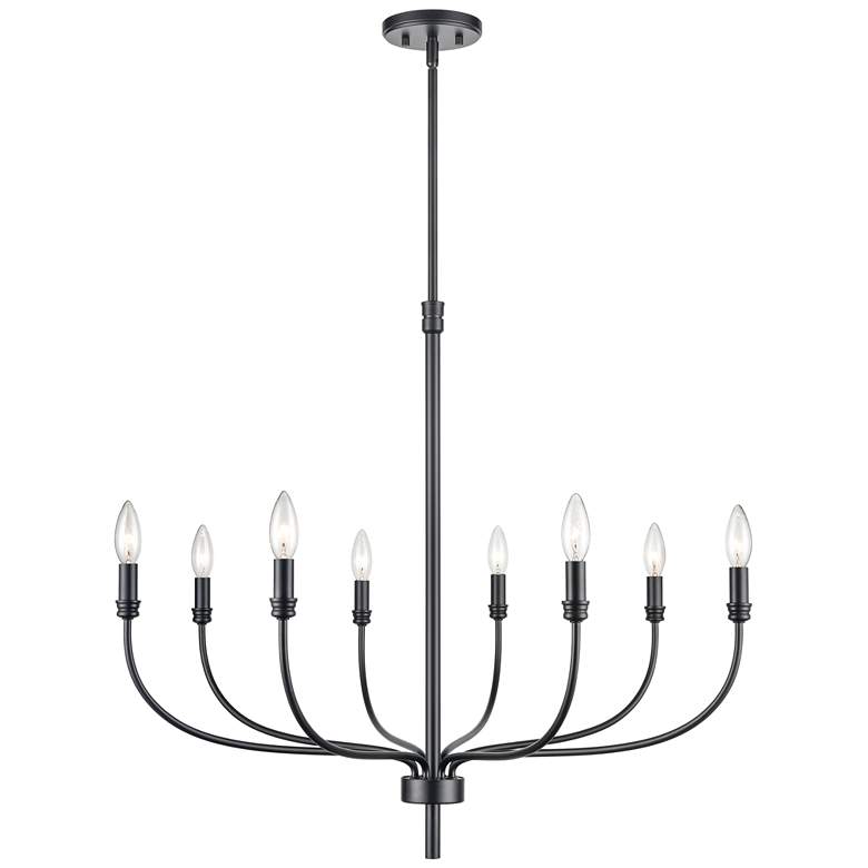 Image 1 Newland 34" Wide 8-Light Chandelier - Matte Black