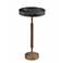 Newman 12" Wide Brass and Black Marble Round Accent Table
