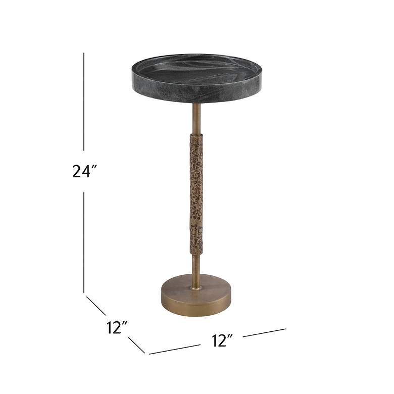 Image 4 Newman 23.5' Tall Marble/Brass Accent Table more views