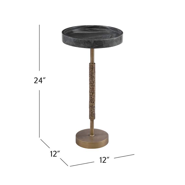 Image 5 Newman 23.5' Tall Marble/Brass Accent Table more views