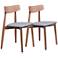 Newman Dark Gray Fabric and Walnut Dining Chairs Set of 2