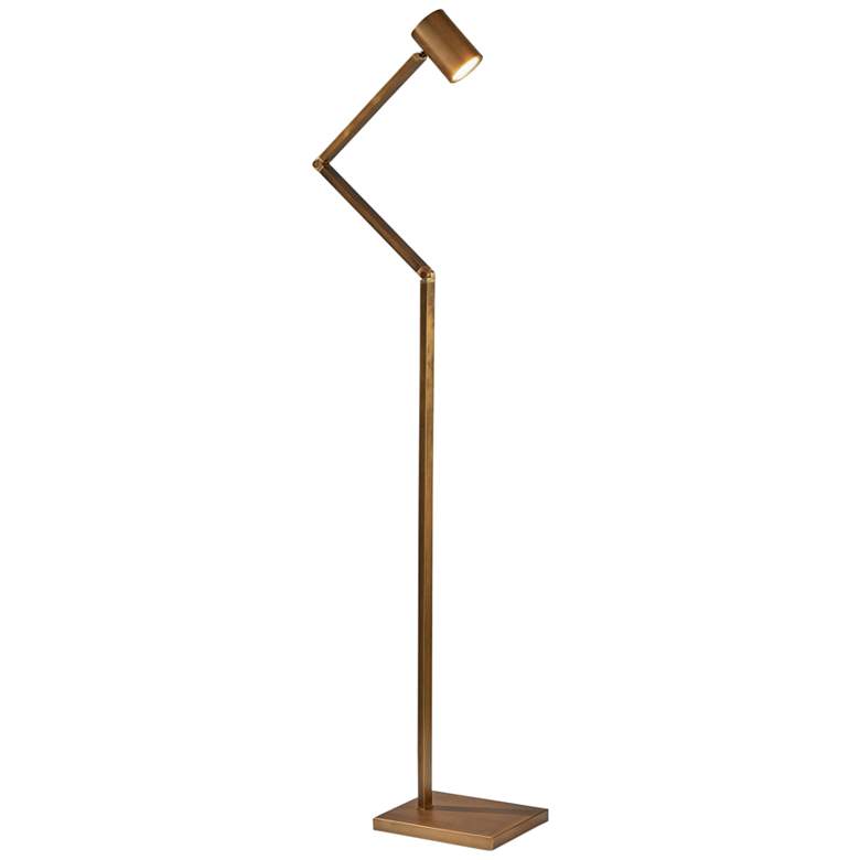 Image 3 Newman Lacquered Burnished Brass Metal Touch Task Floor Lamp