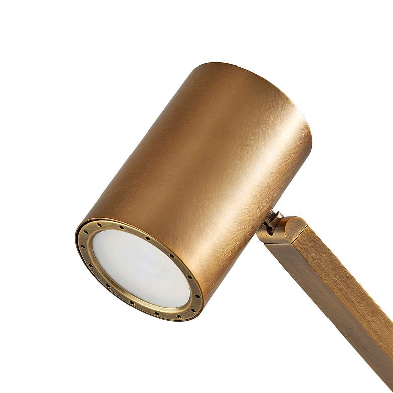 Image 4 Newman Lacquered Burnished Brass Metal Touch Task Floor Lamp more views