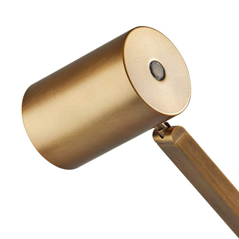 Image 5 Newman Lacquered Burnished Brass Metal Touch Task Floor Lamp more views